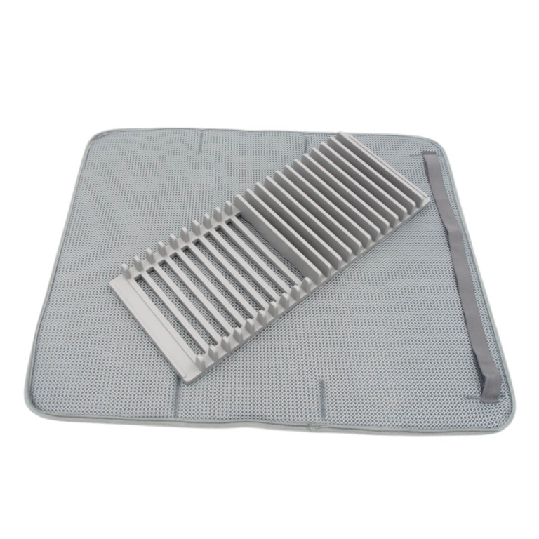 Indų džiovinimo kilimėlis su stovu, 57x47 cm pilka