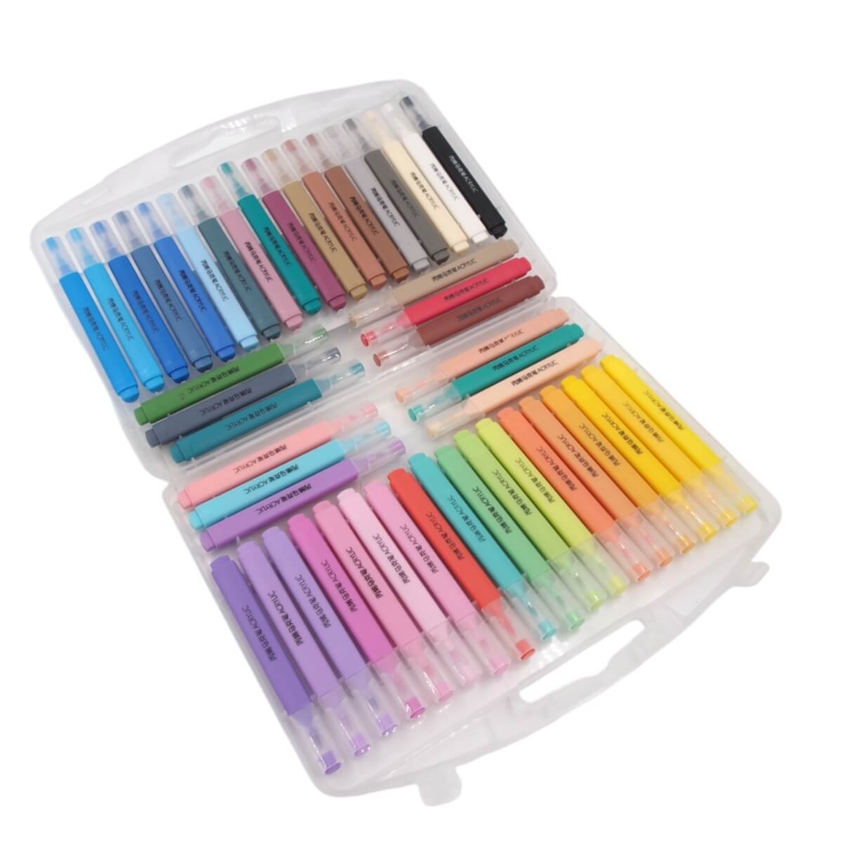 Akrilinių flomasterių rinkinys,  48 spalvos