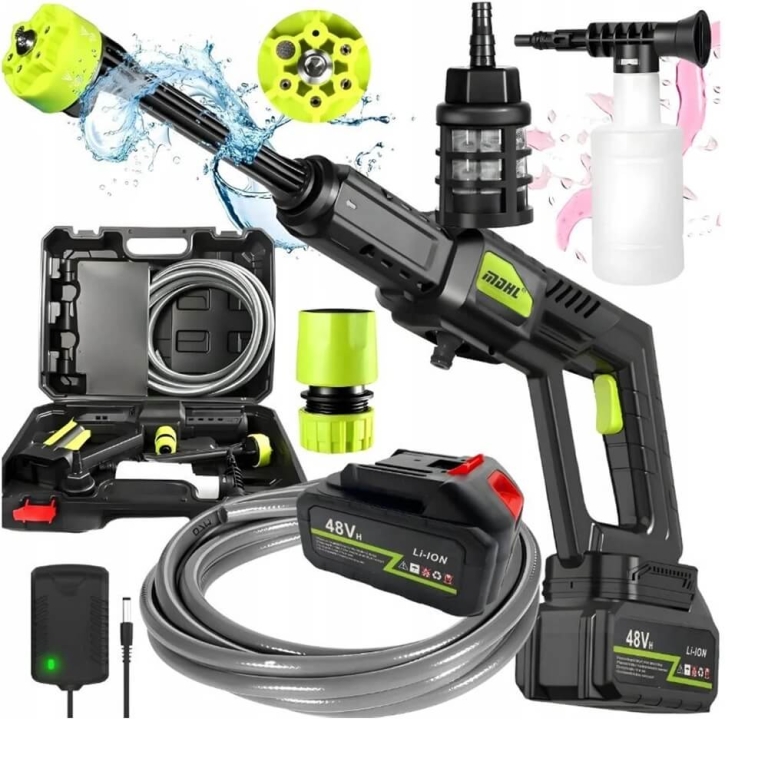 Akumuliatorinis aukšto slėgio plovimo įrenginys, 48V