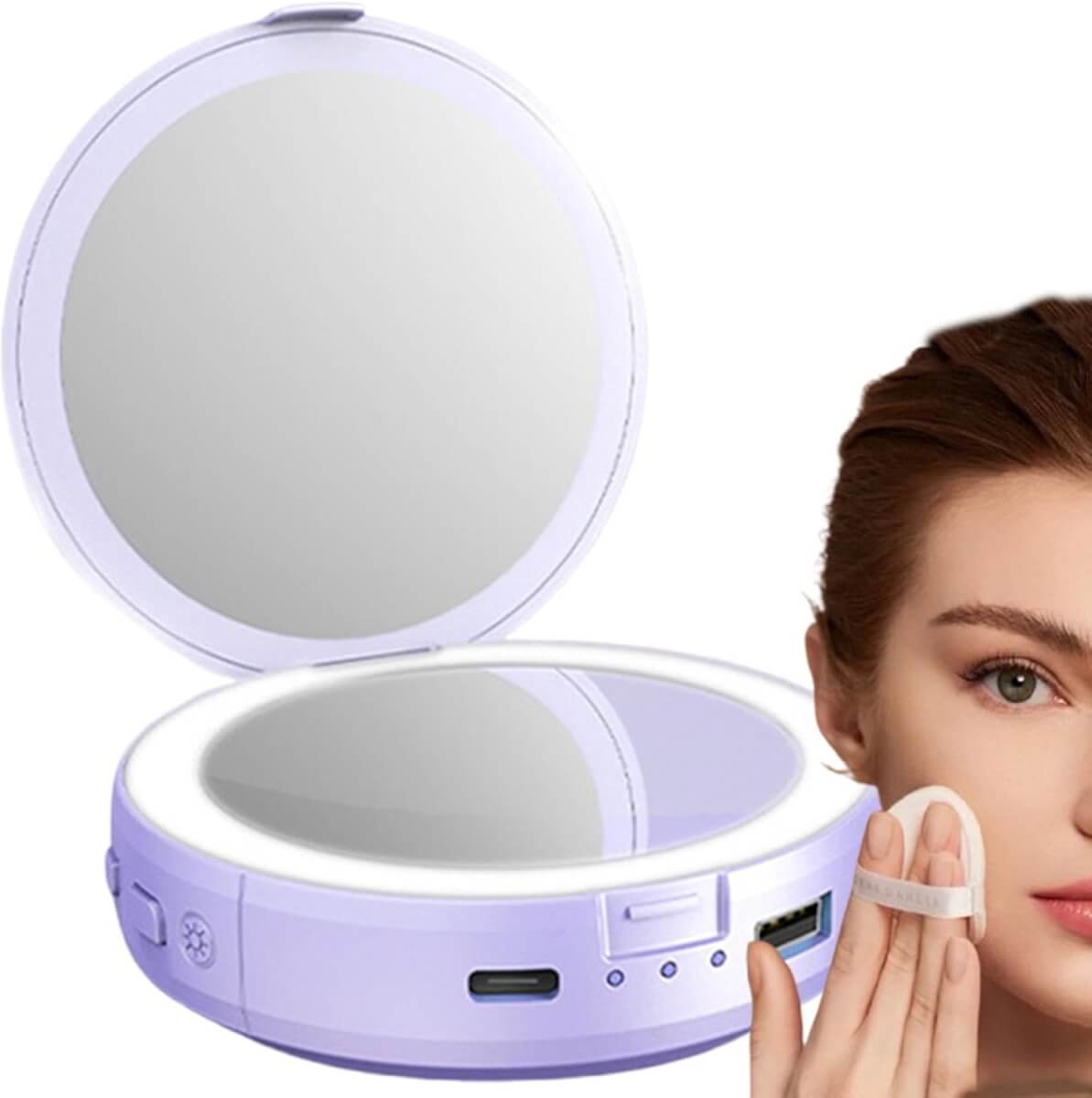 Makiažo veidrodėlis, 2400 mAh Makiažo veidrodėlis, 2400 mAh