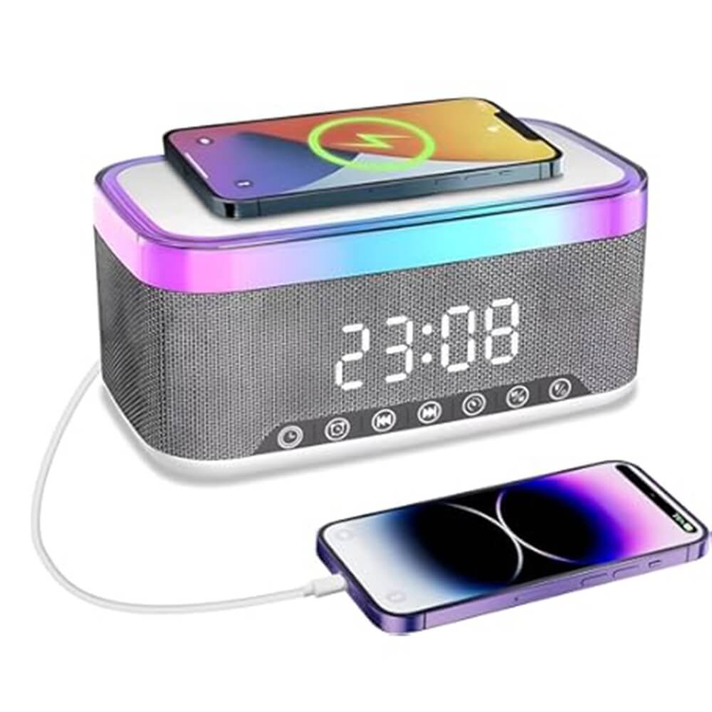 Garso kolonėlė laikrodis su įkrovikliu, 1800 mAh 5w Garso kolonėlė laikrodis su įkrovikliu, 1800 mAh 5w