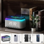 Garso kolonėlė laikrodis su įkrovikliu, 1800 mAh 5w