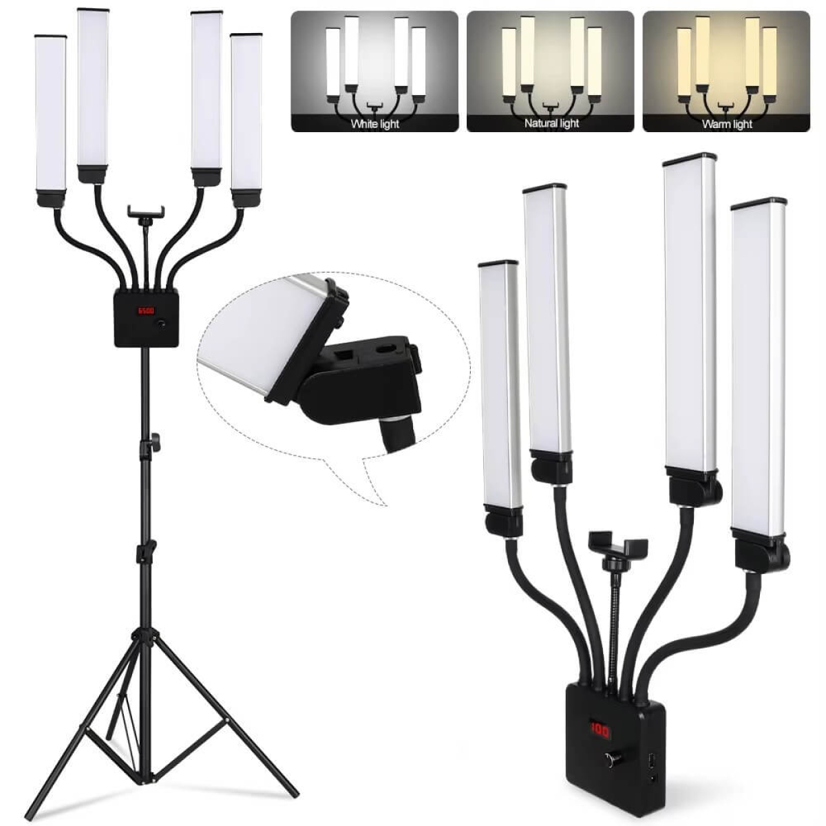 LED lempa makiažui, 170cm