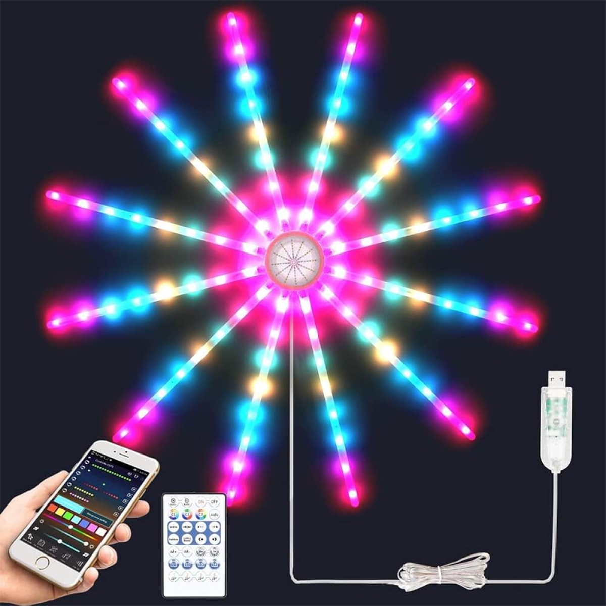 LED dekoracija rgb, Fejerverkas