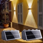 Šoninis LED šviestuvas su saulės panele, 22×9×5 cm