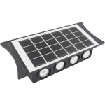 Šoninis LED šviestuvas su saulės panele, 22×9×5 cm