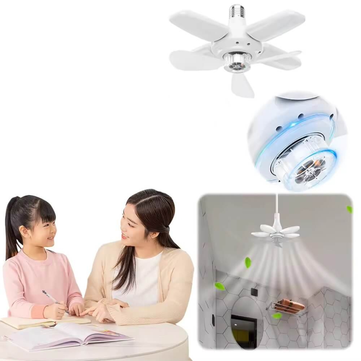 Led šviestuvas su ventiliatoriumi, E27 lizdas