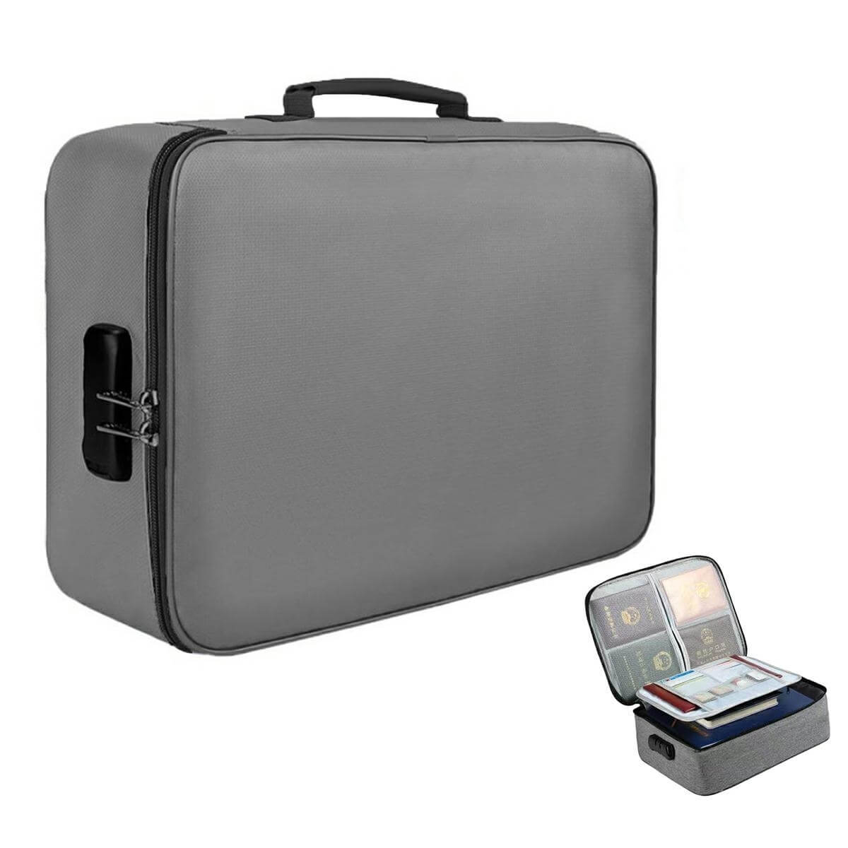 Užsegamas dokumentų ir elektronikos priedų organizatorius, pilkas