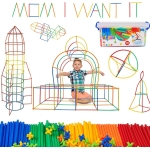 Konstruktorius sujungiami šiaudeliai, 500 vnt.