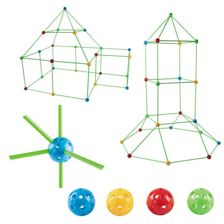 Konstruktorius sujungiami šiaudeliai, 88 dalių