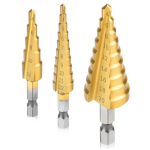 Pakopiniai grąžtai skylėms, 3 vnt.