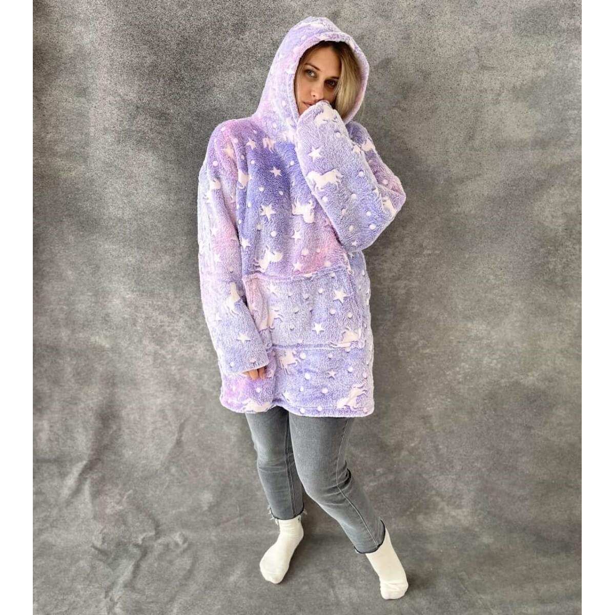 Pledas džemperis šviečiantis XXL , violetinė