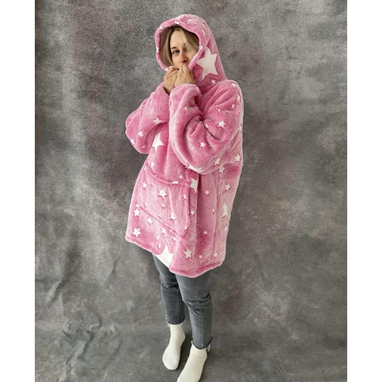 Pledas džemperis šviečiantis XXL , rožinė