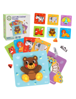 Medinė dėlionė gyvūnų kaladėlės, Woopie Montessori - Image 2